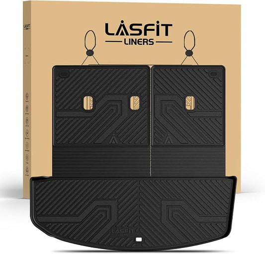 LASFIT Cargo Trunk Mat & Backrest Mats for Hyundai Palisade 2026 All Weather TPE Custom Fit Car Trunk Mats Cargo Liner & Seatback Mats Accessories, Black