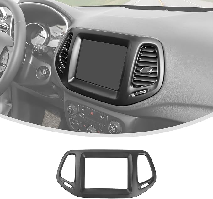 Linskip Information Screen Trim Compatible with 2017 2018 2019 2020 2021 Jeep Compass, Air Vent Covers for Jeep Compass Interior Accessories(Matte Black)