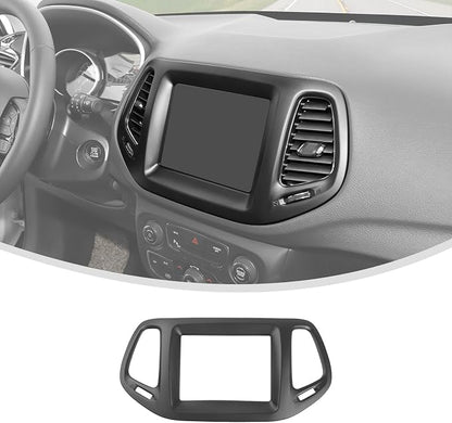 Linskip Information Screen Trim Compatible with 2017 2018 2019 2020 2021 Jeep Compass, Air Vent Covers for Jeep Compass Interior Accessories(Matte Black)