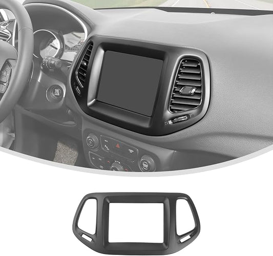 Linskip Information Screen Trim Compatible with 2017 2018 2019 2020 2021 Jeep Compass, Air Vent Covers for Jeep Compass Interior Accessories(Matte Black)