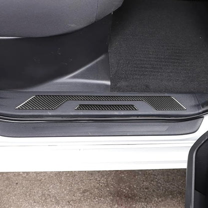 NVCNX Real Premium Carbon Fiber for Toyota Tundra 2022-2026 2023 2024 2025 Door Sill Scuff Plate Door Entry Guard Protector Cover Interior Trim Accessories Overlay Sticker 8PCs not for Extended Cab