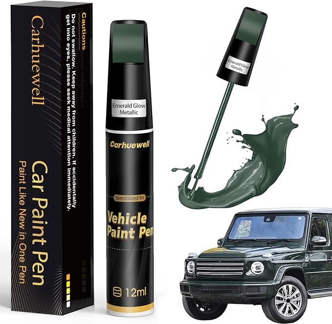 Green Touch Up Paint for Cars, Car Scratch Repair Pen, Car Paint Touch Up Pen Auto Scratches Remover Easy to Use and Quick Fix(Emerald Glow Metallic)