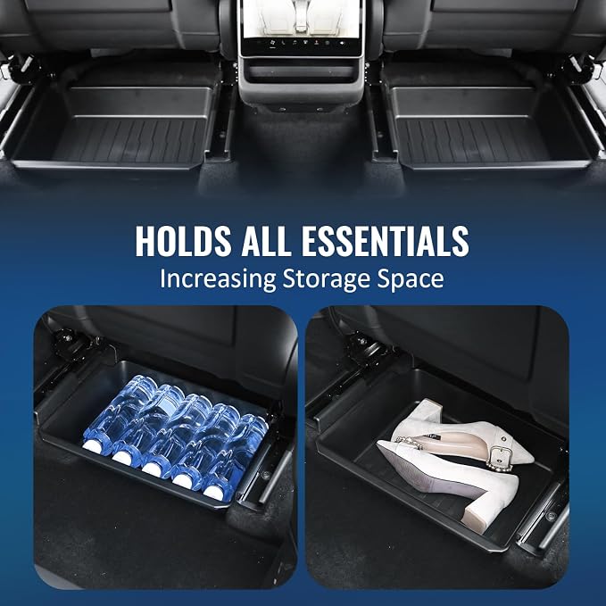 GEEDAR Under Seat Storage Box Organizer for Tesla Model Y 2025 Refresh (Juniper) - Rear Section, New Model Y 2025 Hidden Storage Box, Washable Underseat Organizer Fit Tesla Model Y 2025 Accessories