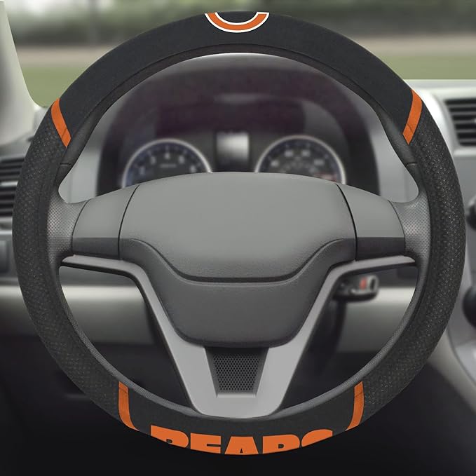 FANMATS NFL Unisex-Adult Embroidered Steering Wheel Cover