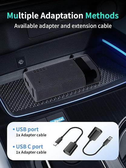 4in1 Wireless Adapter for Apple CarPlay&Andriod Auto&AirCast&MiraCast with Auto Emergency Rescue Device, Connection for Convert Wired to Wireless and Safety