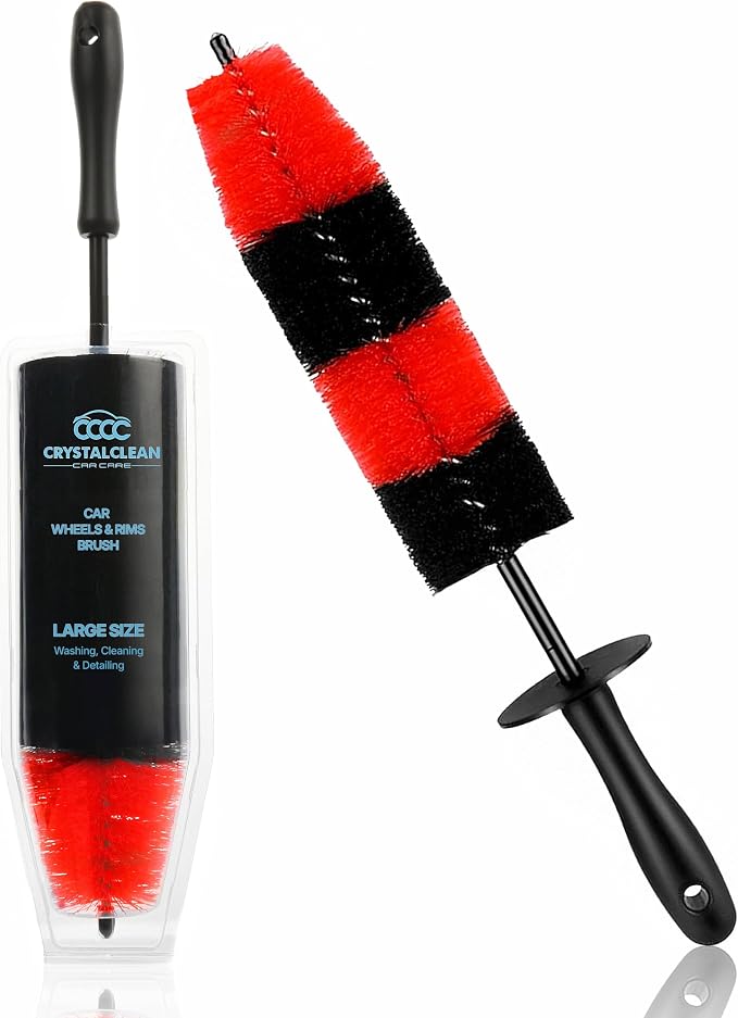 Pack of 1 Wheel Brush - 17Inch Long, Soft Bristle, No Scratch Car Wheel Cleaner Brush - Detailing Brush for Tires, Wheels, Rims, Exhaust Tips, Vehicle Engine, Motorcycles