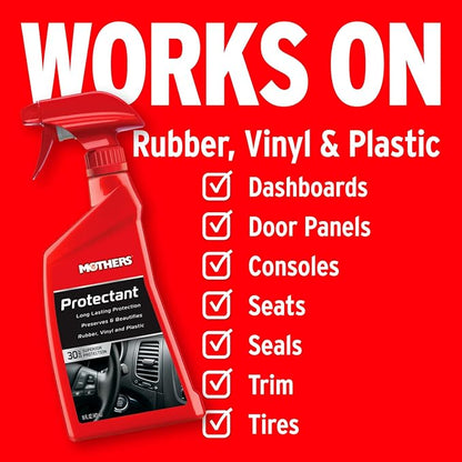 Mothers Protectant, 16 oz. – Long-Lasting UV Protection for Rubber, Vinyl & Plastic, Shields Dash, Trim, Bumpers & Tires from Fading, Cracking & Drying, Restores a Clean OEM Finish (05316)