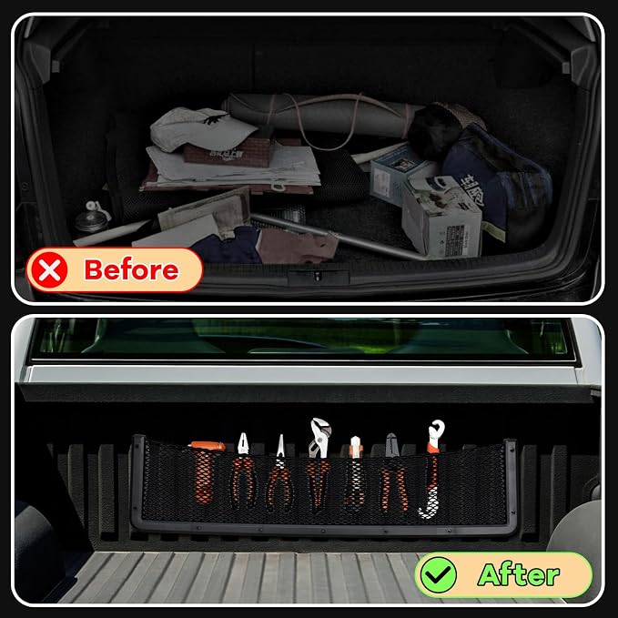 Frienda 2 Pcs Boat Storage Net Bag, ABS Plastic Car Framed Mesh Net Holder, Phone & Cargo Organizer with Screws for Auto, Rv, Boat, Pontoon, Truck Pocket Storage (32 x 8 Inch)