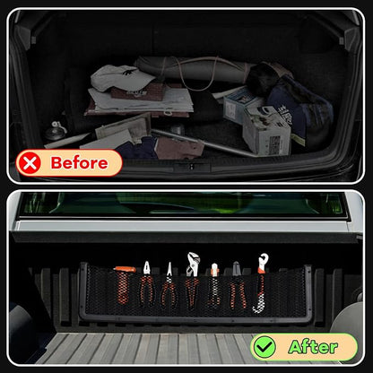 Frienda 2 Pcs Boat Storage Net Bag, ABS Plastic Car Framed Mesh Net Holder, Phone & Cargo Organizer with Screws for Auto, Rv, Boat, Pontoon, Truck Pocket Storage (32 x 8 Inch)