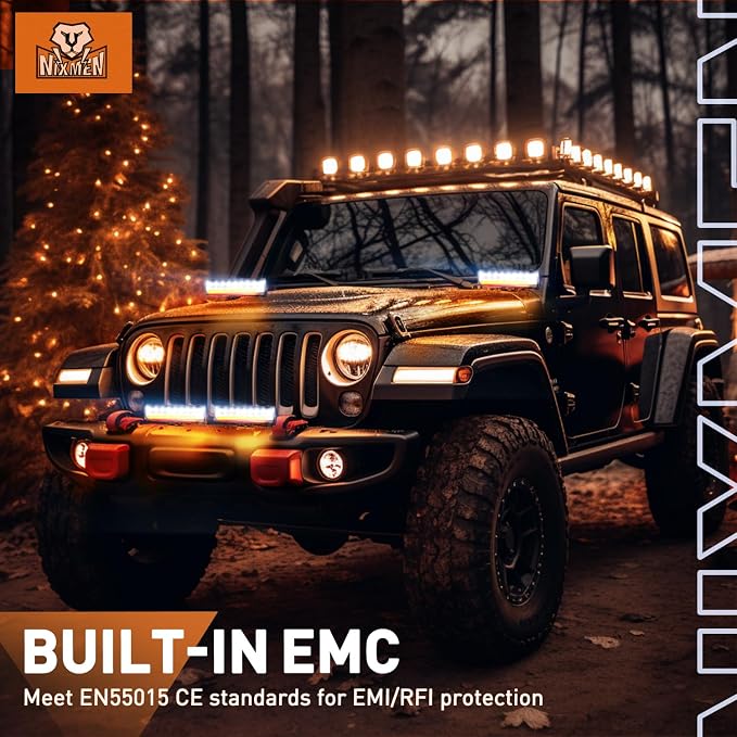 Nilight Side Shooter LED Light Pods with Amber DRL 6.5 Inch 2089LM Spot Flood Combo Offroad Driving Auxiliary Lights w/ 16AWG Wiring Kit for Truck ATV UTV Jeep