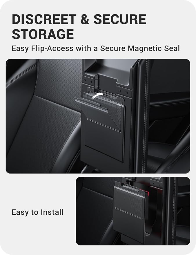 BASENOR 2026 Tesla Model Y Model 3 Center Console Organizer Tray, Cup Holder Armrest Hidden Storage Box for 2025 2026 Model Y Juniper 2024 2025 2026 Tesla 3 Highland