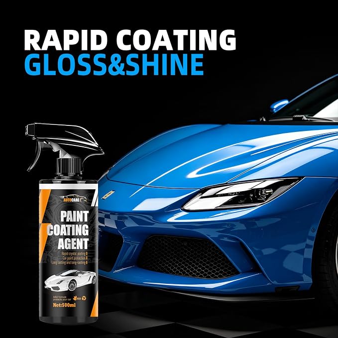 Car Coating Spray-500ML, Quickly Coat Car Wax,Quick Effect Coating Agent,Waterless Wash Car Scratch Wax Polish, ProtectionShiningand Long-Lasting Surface