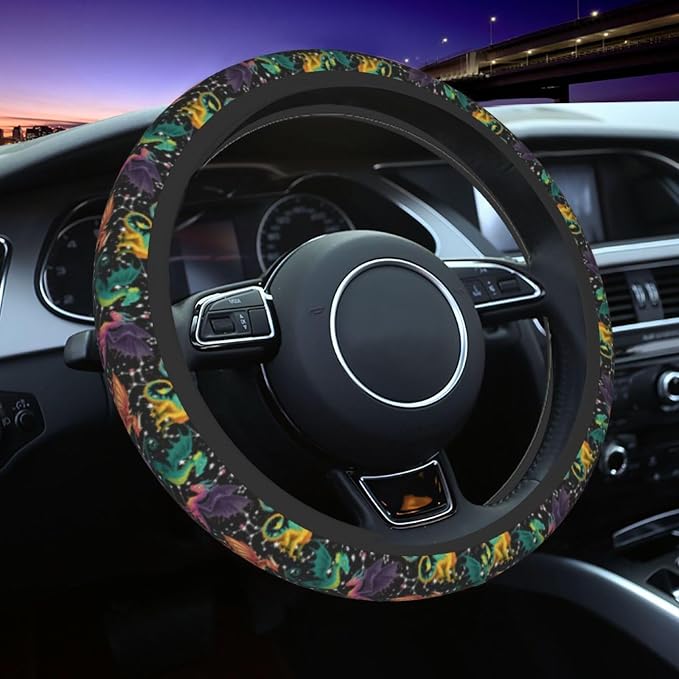 Dragon Steering Wheel Covers Non Slip Neoprene Universal 15 Inch Steering Wheel Protector Car Cover for Men Women