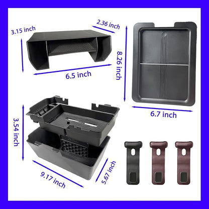 6pcs-2025 2026 Civic Center Console Organizer Hidden Storage Organizer for 2022-2026 Honda Civic 2026 Accessories 11th Gen Sedan Hatchback LX EX Sport Armrest Organizer(Not for Si/SporTouring)