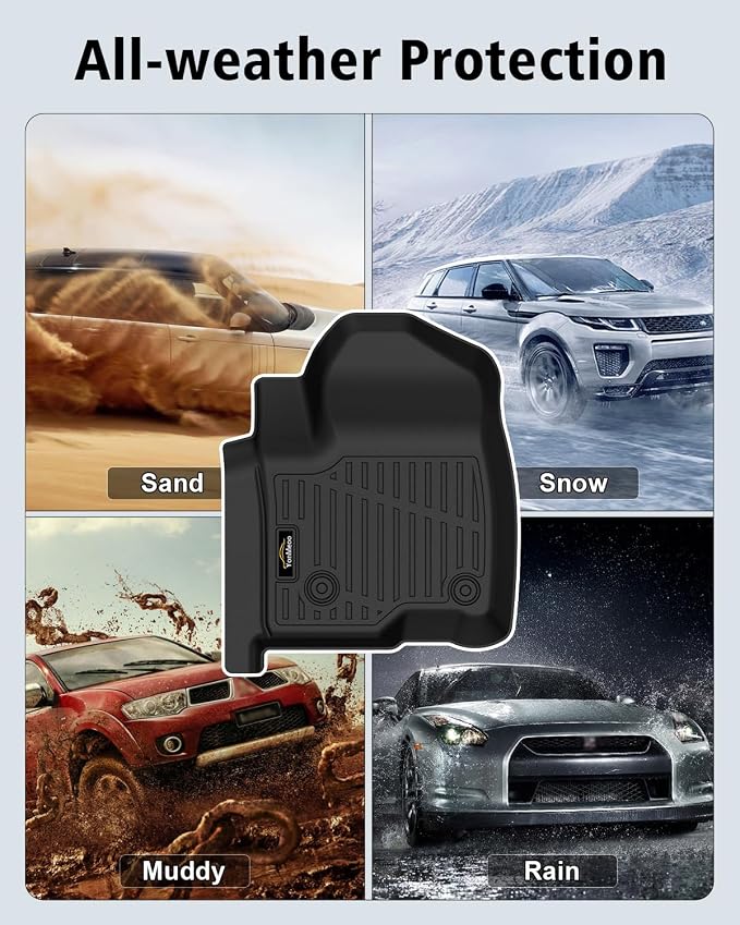 Floor Mats 2019-2025 2026 for Chevy Silverado/GMC Sierra 1500, 2020-2026 2500HD/3500HD (Crew Cab Only, Fit with Rear Under-Seat Storage All Weather TPE Floor Liner (Not 2nd Row Plastic Storage/NO EV)