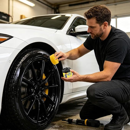 Car Tire Shine - Auto Tyre Polishing, Nourishing Gel, Wet Look Finish, UV Block Formula, Anti Static Layer | for Mechanics Detailers Trucks