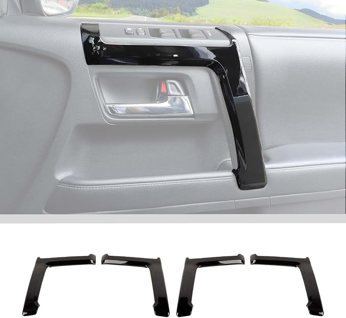 Voodonala for 4Runner Inner Door Handle Door Pull Cover Trim Decoration Garnish for Toyota 4Runner Interior Accessories 2010-2025+ 4pcs Black
