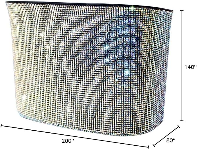 Bling Crystal Car Trash Can Auto Hanging Car Trash Can Sparkling Storage Holder Litter Container for Vehicle Office Home (AB Rhinestone)