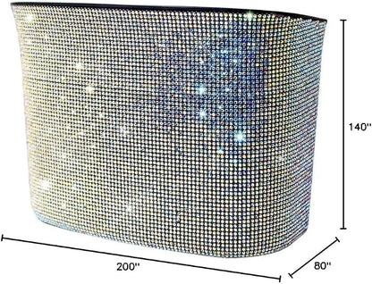 Bling Crystal Car Trash Can Auto Hanging Car Trash Can Sparkling Storage Holder Litter Container for Vehicle Office Home (AB Rhinestone)