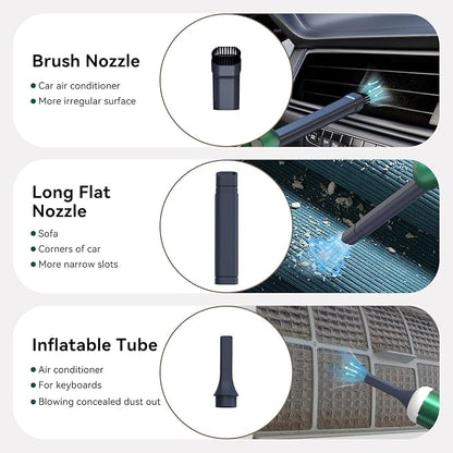 Minthouz Car Vacuum Portable Cordless 17000Pa - 120W Handheld Vacuum Rechargeable with Blower, Ultra Lightweight Mini Vacuum Cleaner with 2 Filters for Car Home Pet Office Keyboard