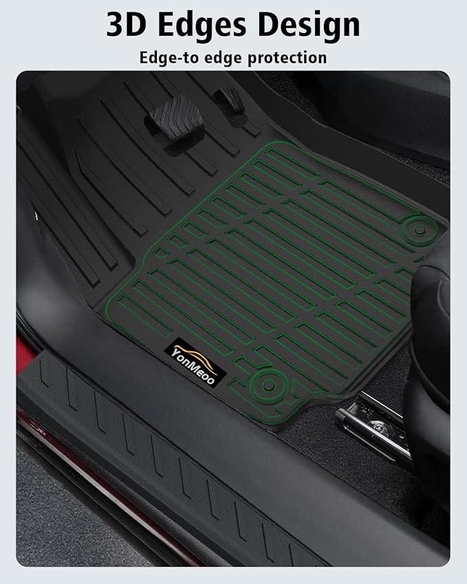 Floor Mats Custom for GMC Terrain 2018-2024 Trunk Mat with Backrest Mat All Weather TPE Full Set Liners Cargo Protector & Door Sill Guards for Terrain Accessories, Black