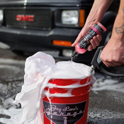 Jay Leno's Garage Car Wash Kit with Bucket – Auto Detailing Kit for Interior and Exterior, Car Cleaning Supplies Set with Wash Mitt, Tire Shine, Wheel Cleaner, Car Wax, Microfiber Towels, Car Wash Kit