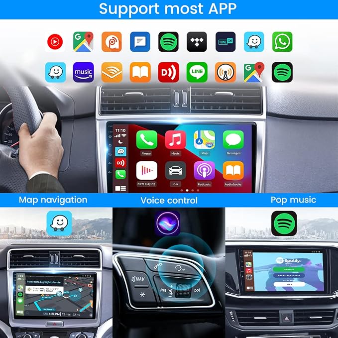 CarlinKit Wireless CarPlay Car Adapter for Android Car Radio,Wireless Android Auto & Apple CarPlay 2 in 1 Dongle-Low Power Consumption,Support Plug & Play,Screen Mirroring,OTA Update,Google Maps etc