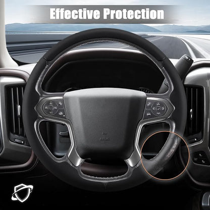 Aimato Customized Steering Wheel Cover for Chevy Silverado 1500 2014-2018/2500 3500 2015-2019/Suburban Tahoe 2015-2020/Traverse 2018-2023,Thin,Anti-Slip,Scratch-Resistant Car Accessory for Chevrolet