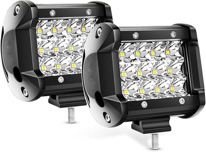 Willpower 2 Pcs 4 inch 36W Triple Row Flood Spot Beam Led Bar Driving Boat Off Road Lights for Jeep SUV Truck ATVs