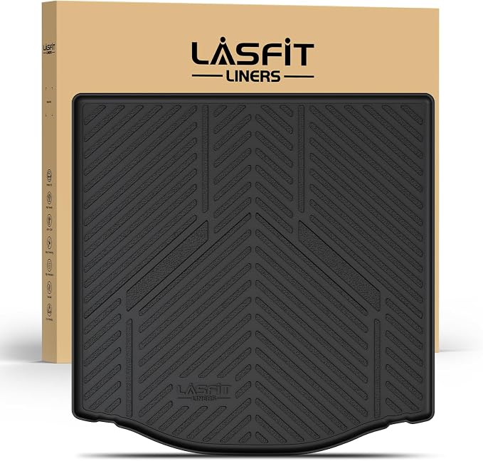 LASFIT Cargo Mat for 2012–2018 Ford Focus Sedan (Gas Models Only, No Subwoofer) Custom Fit All Weather Trunk Liner, Waterproof Heavy Duty Rear Trunk Protector for Cargo Area