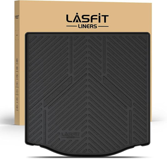 LASFIT Cargo Mat for 2012–2018 Ford Focus Sedan (Gas Models Only, No Subwoofer) Custom Fit All Weather Trunk Liner, Waterproof Heavy Duty Rear Trunk Protector for Cargo Area