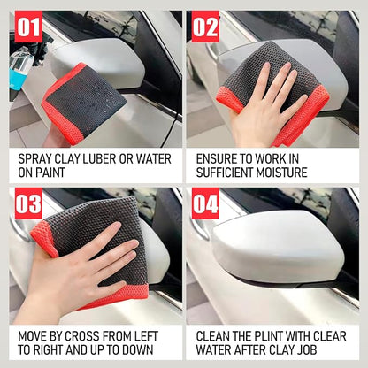 ARTIPOLY Clay Decontamination Towel - Professional Detail Products - Proven Cleaning & Release of Paint Contaminants; Increase Wax & Sealant Bond; Enhance Paint Gloss & Color; Fine Grade (12x12inches)