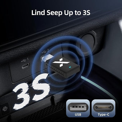 2-in-1 Wireless CarPlay Android Auto Adapter, Dual Chips, Heat Vent Car Play Dongle, USB-A & C, Compatible with Factory-Installed Wired CarPlay & AA Features Car from 2016, for iPhone & Android Phone