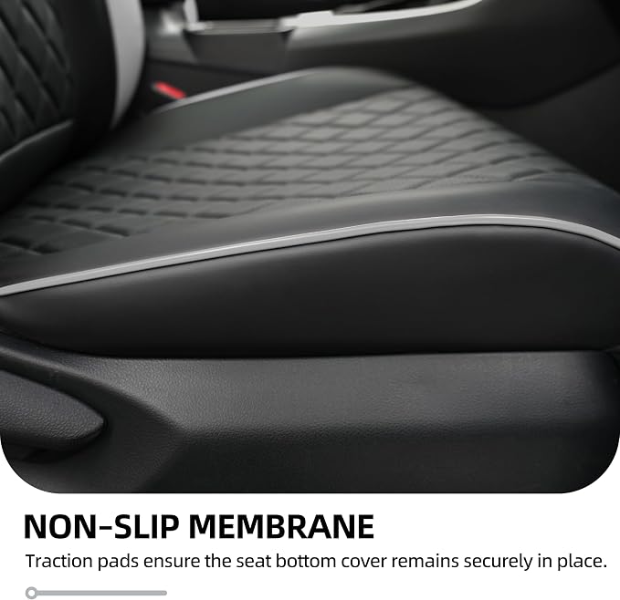 Lolcar Rav4 Seat Covers for Toyota RAV4 2019 2020 2021 2022 2023 2024 2025 LE,XLE,XLE Premium,Limited,Car Seat Cover for Trucks SUV,Waterproof Seat Cushion Full Set,Neoprene (Black Gray Grid)