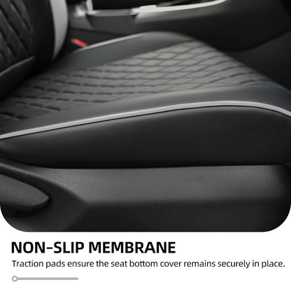 Lolcar Rav4 Seat Covers for Toyota RAV4 2019 2020 2021 2022 2023 2024 2025 LE,XLE,XLE Premium,Limited,Car Seat Cover for Trucks SUV,Waterproof Seat Cushion Full Set,Neoprene (Black Gray Grid)