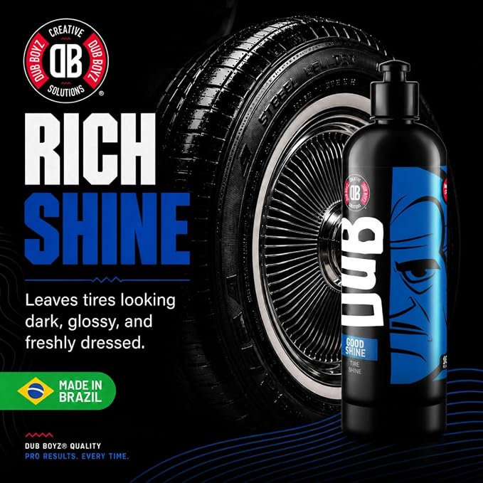 Dub Boyz Good Shine Tire Shine, Deep Wet-Look Gloss, Long-Lasting UV Protection, Quick-Drying, No Sling Formula, Easy Application (2 x 16 OZ)
