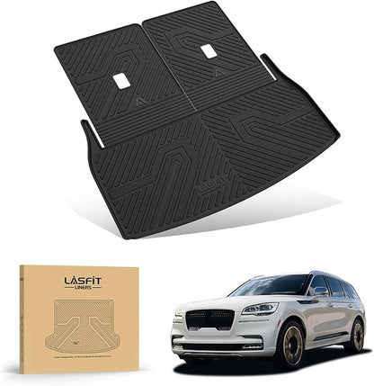 LASFIT Cargo Mat & Backrest Mats for Lincoln Aviator 2026 2025 2024 2023 2022 2021 2020, All Weather TPE Custom Fit Cargo Liner for Aviator Trunk Mat 2020-2026, Black, Easy to Clean