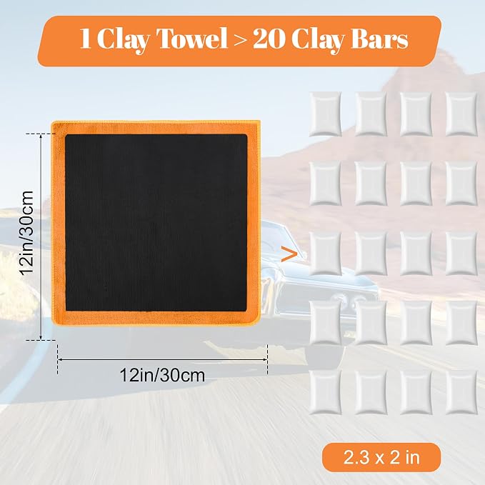 Clay Towel 2 Pack 12 x 12 Inch, Purple Clay Bar Towel for Auto Detailing Microfiber Car Cloth Cleaner Automotive for Car Detailing