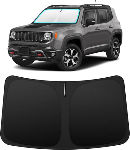 INSAUTO Custom Fit Windshield Sun Shade Accessories for Jeep Renegade 2015-2024, Foldable Front Window Sunshade, UV & Heat Reflector, Keeps Interior Cool, Includes Storage Bag