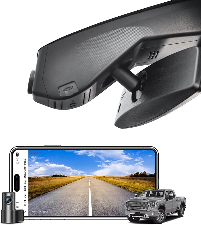 mangoal 4K Front & 2K Rear 2 Channel HDR Dash Cam, Dual STARVIS 2 IMX678 IMX675 for GMC Sierra 1500 2019-2021, 1500 Limited 2022 and HD 2020-2023 (Model A), 5GHz WiFi, GPS, 128GB Card