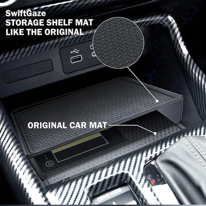 Center Console Organizer for 2023-2025 Honda CR-V, 2-Layer Armrest Storage Tray & Charging Station Caddy, ABS Car Interior Accessories OEM Style Leather Texture-2PCS