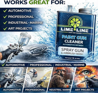 LiME LiNE Urethane Spray Gun and Airbrush Cleaner for Automotive Painting: Bonus Cleaning Brush Included 1 (Quart)