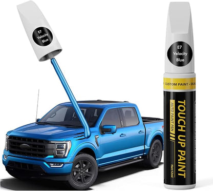 (Velocity Blue (E7) Car Touch Up Paint for ford, Car Paint Scratch Repair Kit, 2 in 1 Premium Scratch Remover Pen with Exact Color-Matched