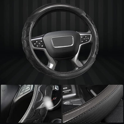 GIANT PANDA Steering Wheel Cover for GMC Sierra Acadia Terrain Yukon(3D Honeycomb-Gray-Standard Size)