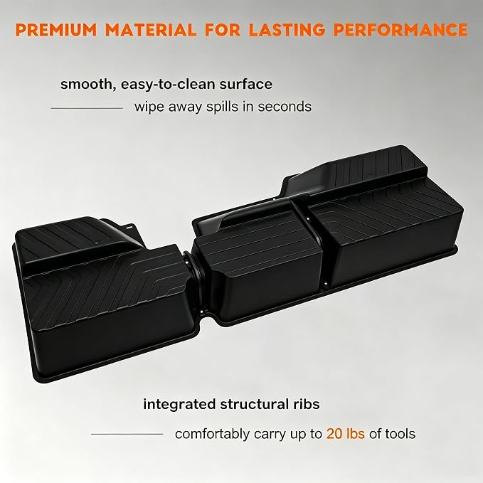Under Seat Storage Boxes - Compatible with 2019-2026 Dodge Ram 1500 Crew Cab (Not for Classic), Heavy Duty Upgraded Rear Under Back Seat Storage Truck Cargo Black Tool Box Organizer