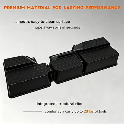 Under Seat Storage Boxes - Compatible with 2019-2026 Dodge Ram 1500 Crew Cab (Not for Classic), Heavy Duty Upgraded Rear Under Back Seat Storage Truck Cargo Black Tool Box Organizer
