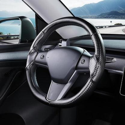 Steering Wheel Cover for Tesla Model 3(2017-2023) Model Y(2020-2024), Steering Wheel Accessories for Tesla Model 3/ Y