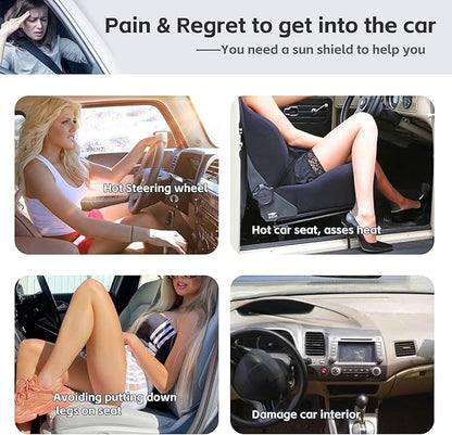 Sun Shade Sunshade for 2016-2025 Mercedes-Benz GLC 300 GLK SUV Windshield Cover, 4-Layer Front Window Shade Custom fit Sun Visor 240T Retractable Shield Shade Blocks UV Rays Cooler Car Accessories