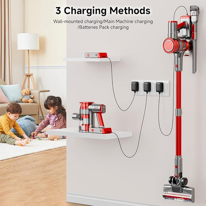 Cordless Vacuum Cleaner, Powerful Stick Vacuum Cleaner for Home with Rechargeable Battery, 6-in-1 Lightweight Handheld Vacuum, 45 Mins Runtime for Hardfloor & Carpets Pet Hair
