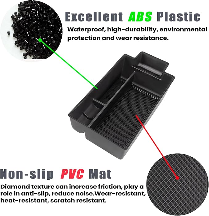 Center Console Organizer Compatible with Nissan Rogue 2021 2022 2023 2024 2025 2026 Armrest Storage Box Insert Tray Interior Secondary Accessories(Armrest Storage Tray)